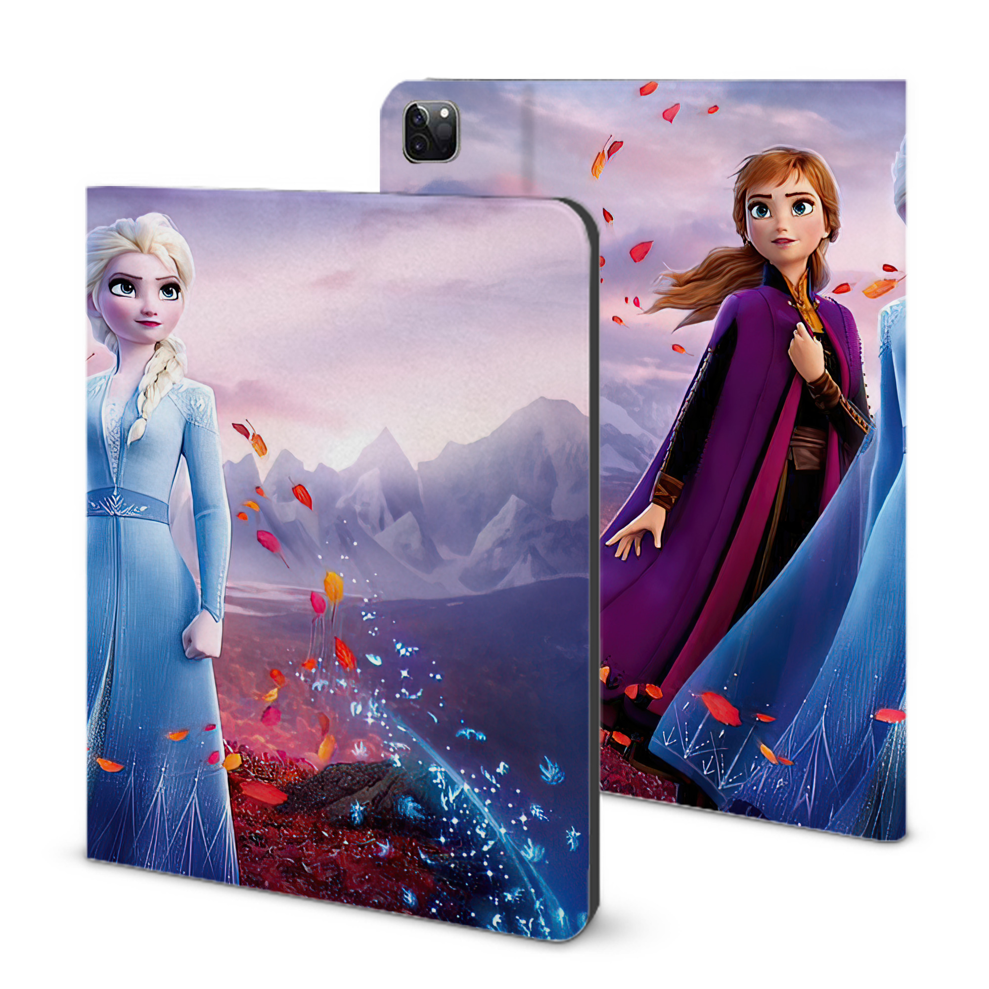 （画像用） アナと雪の女王 アンナ エルサ Frozen Anna Elsa IPad ケース ブック型 PUレザー TPU 耐衝撃 軽量 薄型 ペン収納なし 全面保護 IPad 各モデル対応